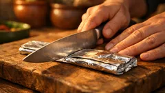 Cómo afilar un cuchillo con papel aluminio: truco rápido y cuándo ya no funciona
